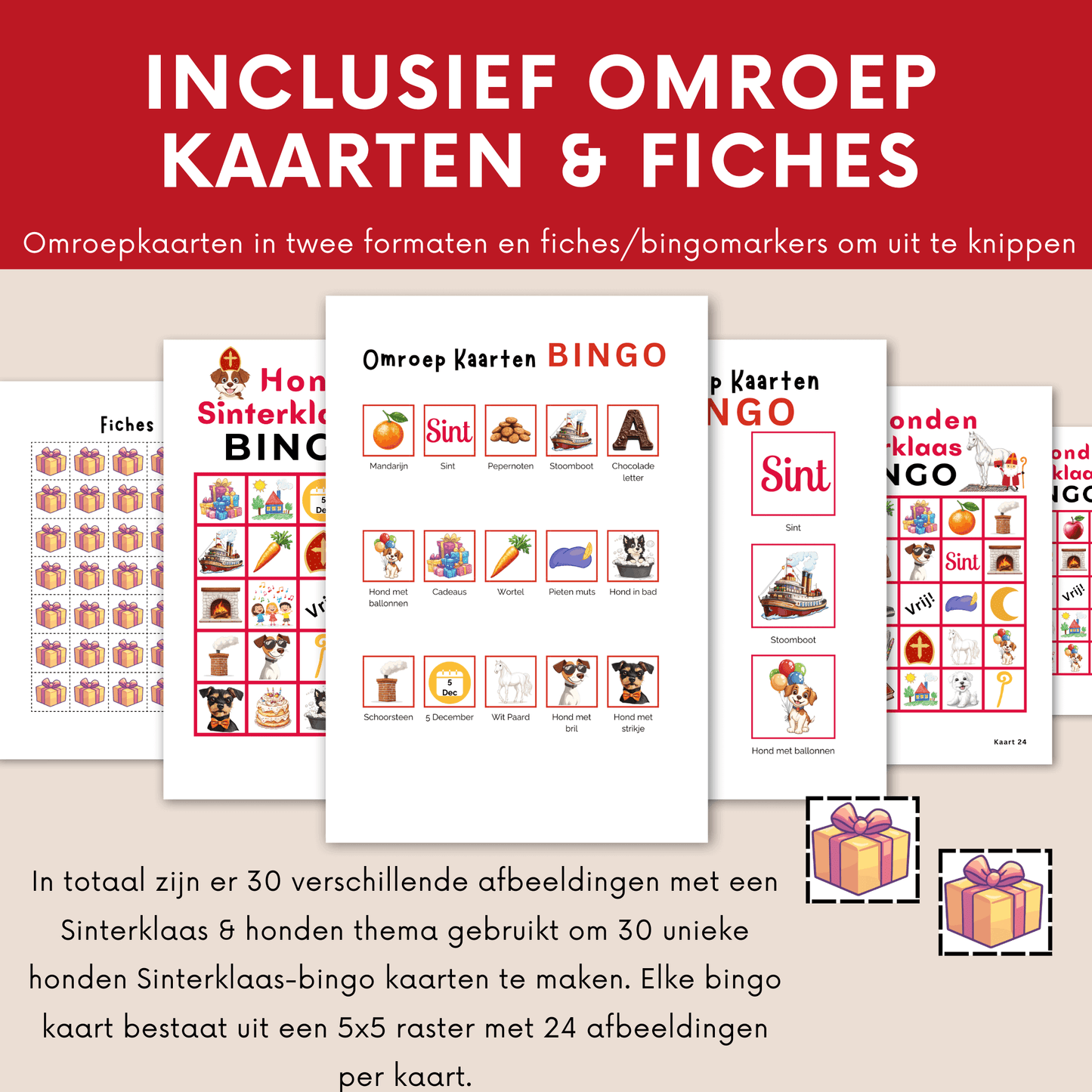 Honden Sinterklaas bingo: Sinterklaas spelletje voor hondenliefhebbers