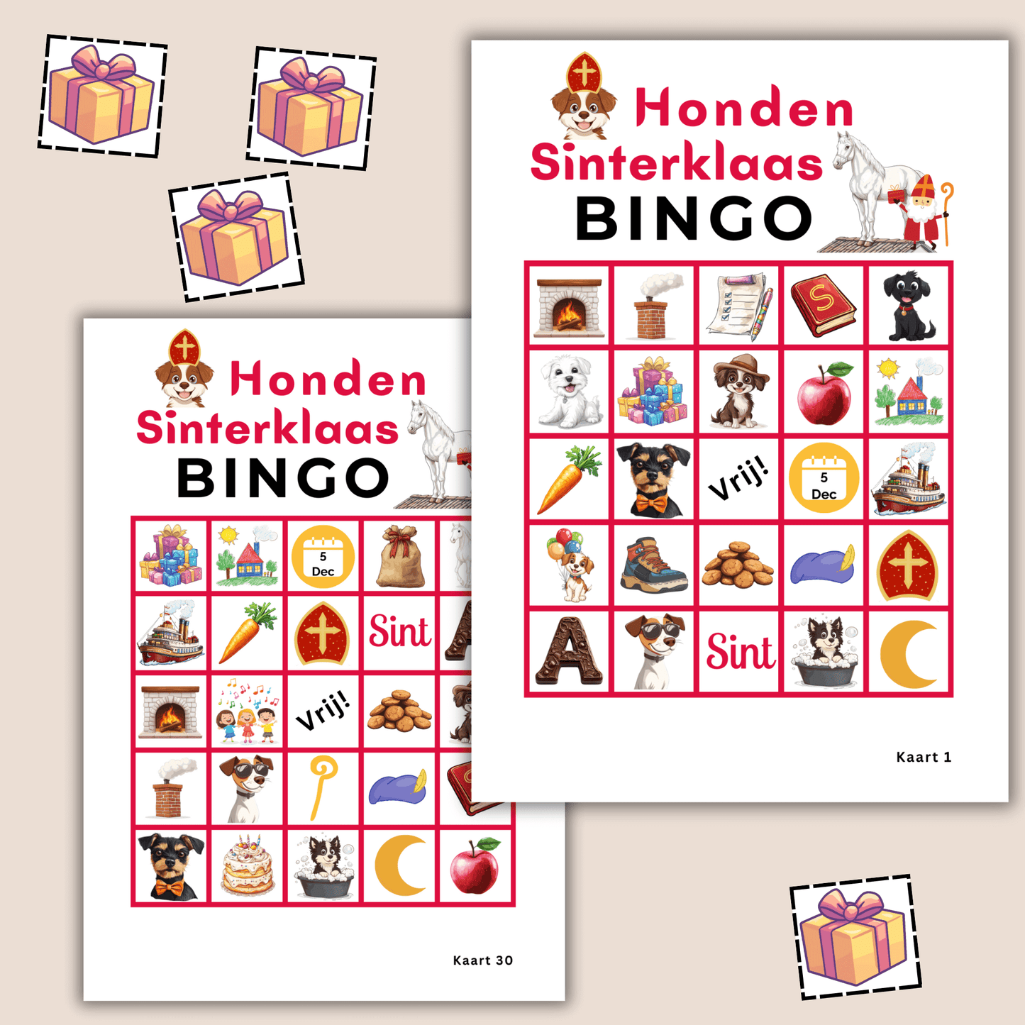 Honden Sinterklaas bingo: Sinterklaas spelletje voor hondenliefhebbers