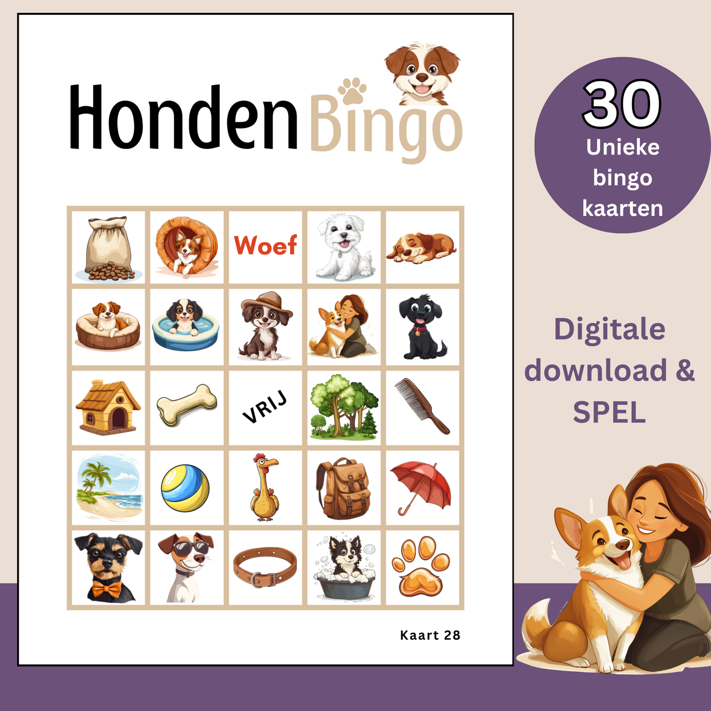 Honden spelletjes online bingo spel kleur beige
