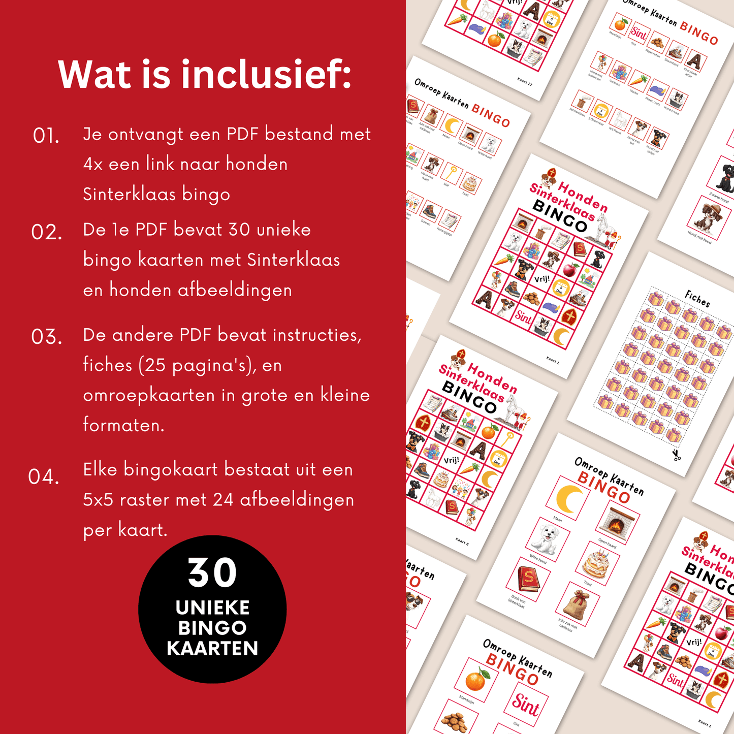 Honden Sinterklaas bingo: Sinterklaas spelletje voor hondenliefhebbers