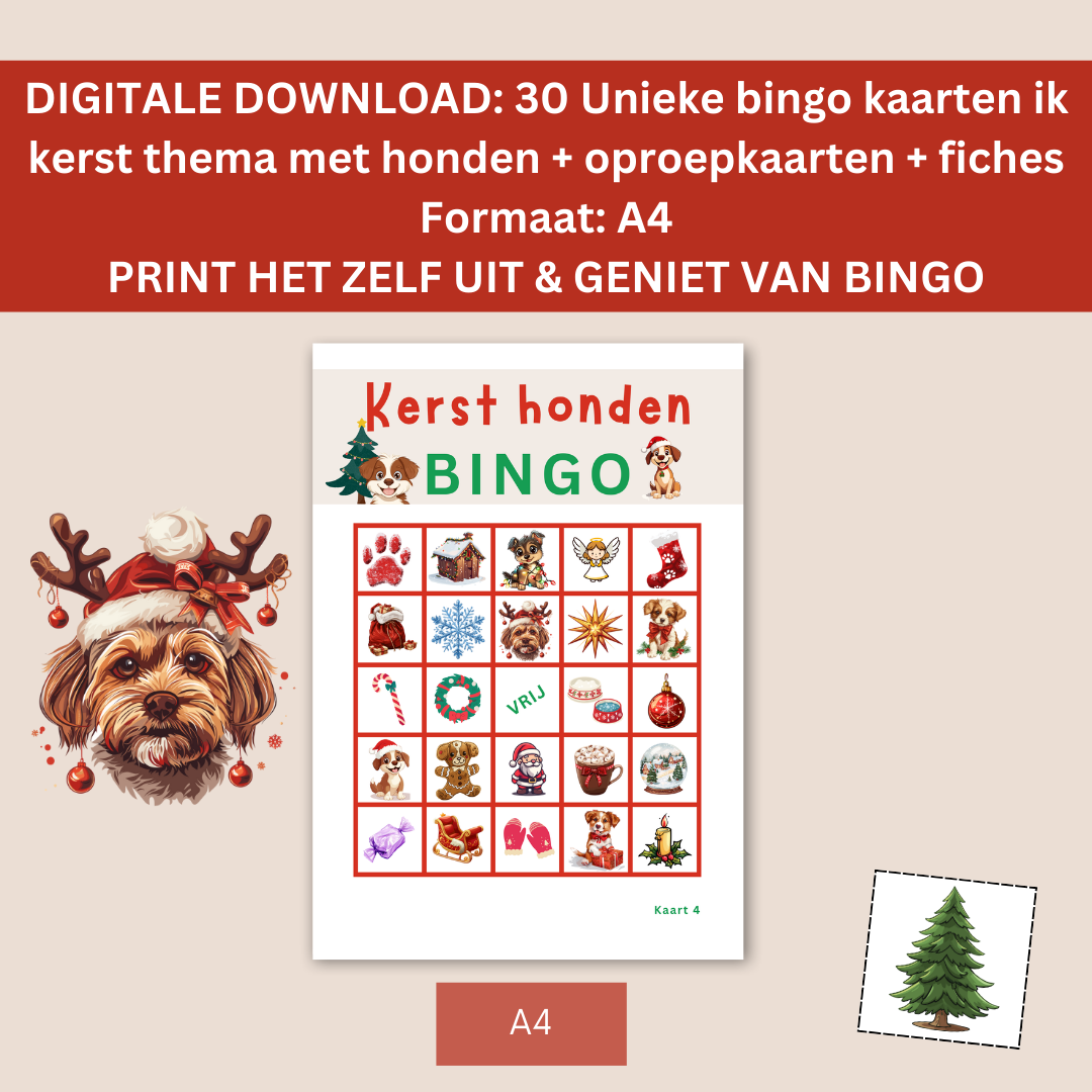 Kerst honden online bingo spel