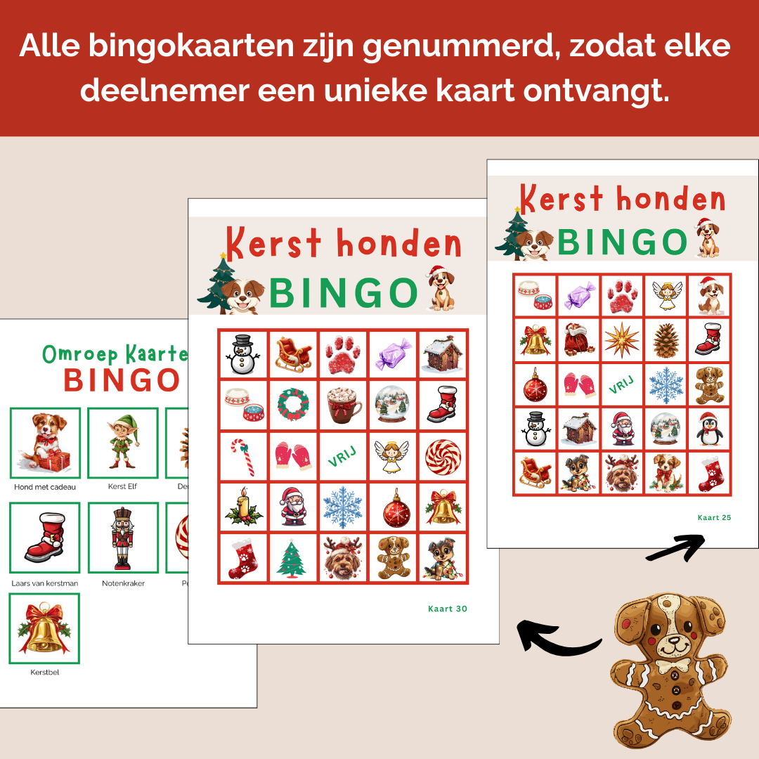 Kerst honden online bingo spel