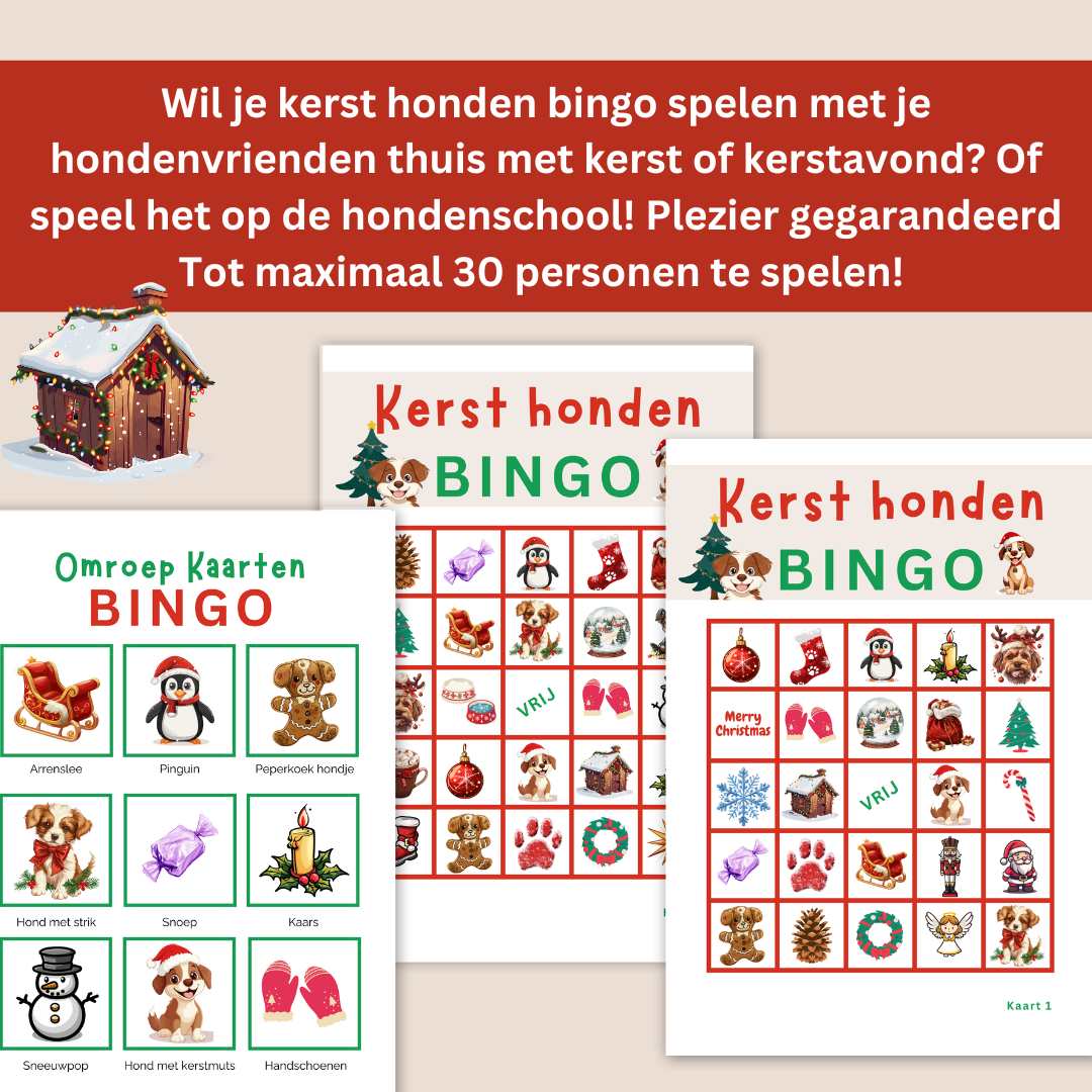 Kerst honden online bingo spel