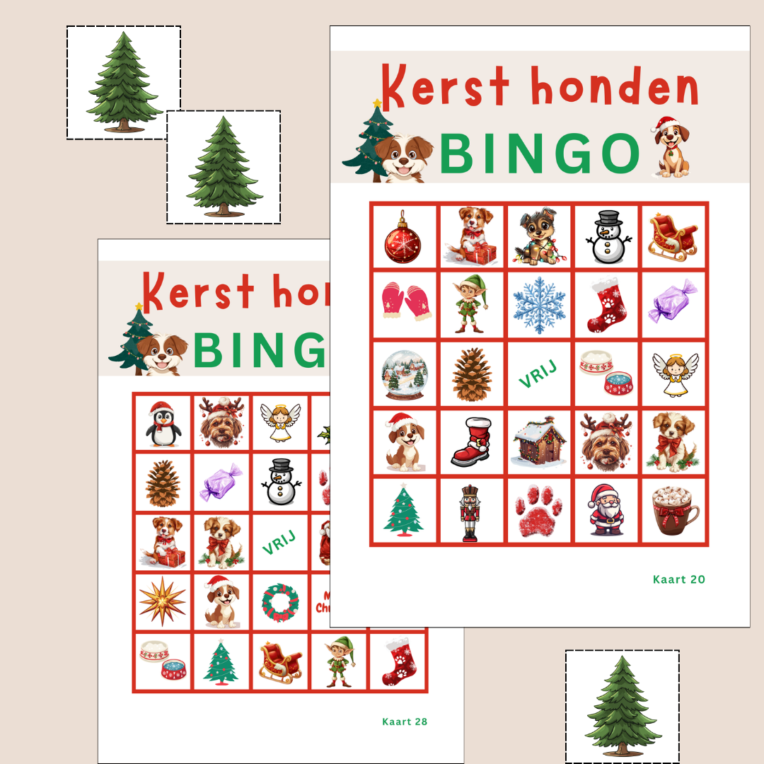 Kerst honden online bingo spel