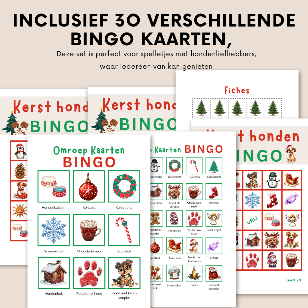 Kerst honden online bingo spel