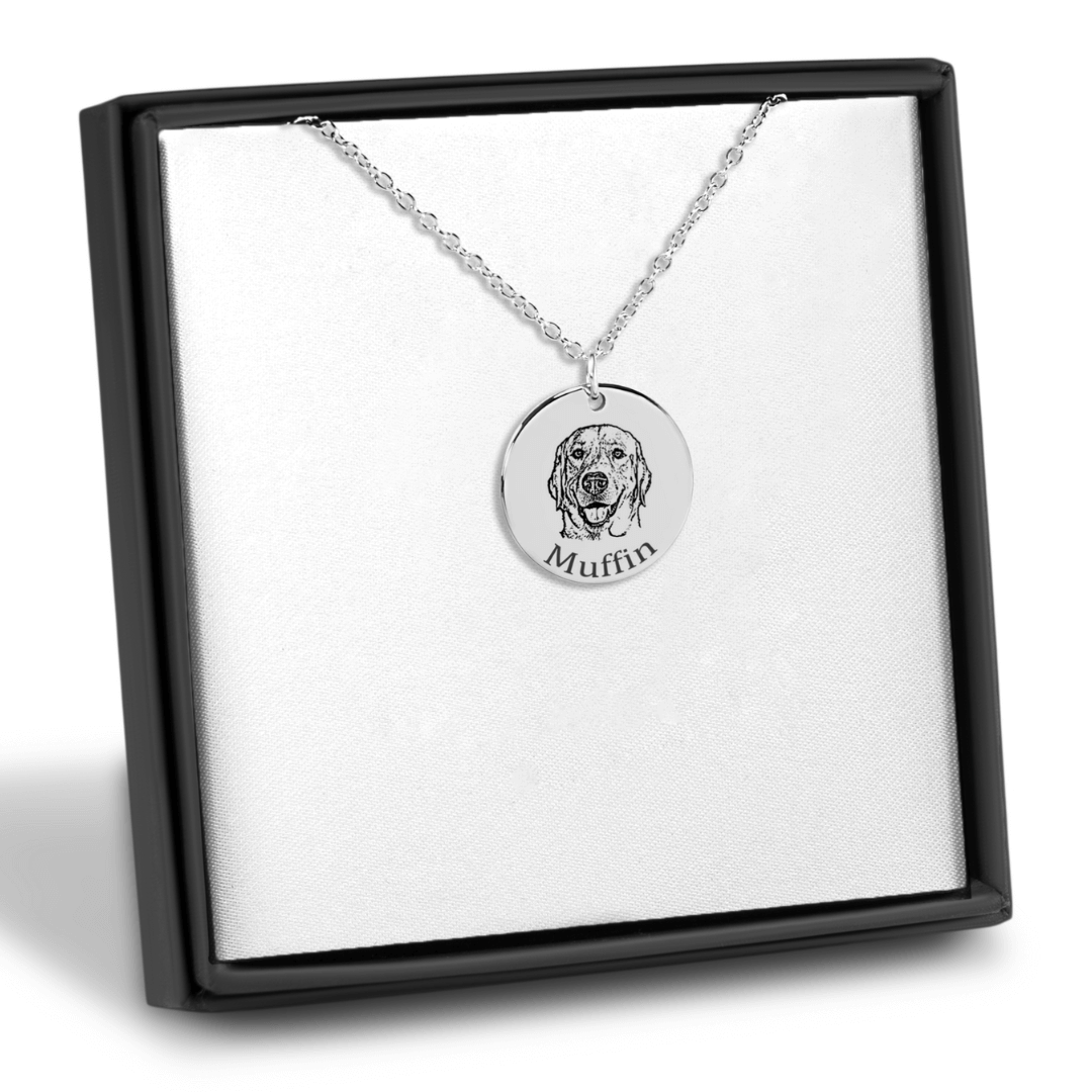 Ketting hond met foto van hond en naam gegraveerd (vanaf € 33,95)