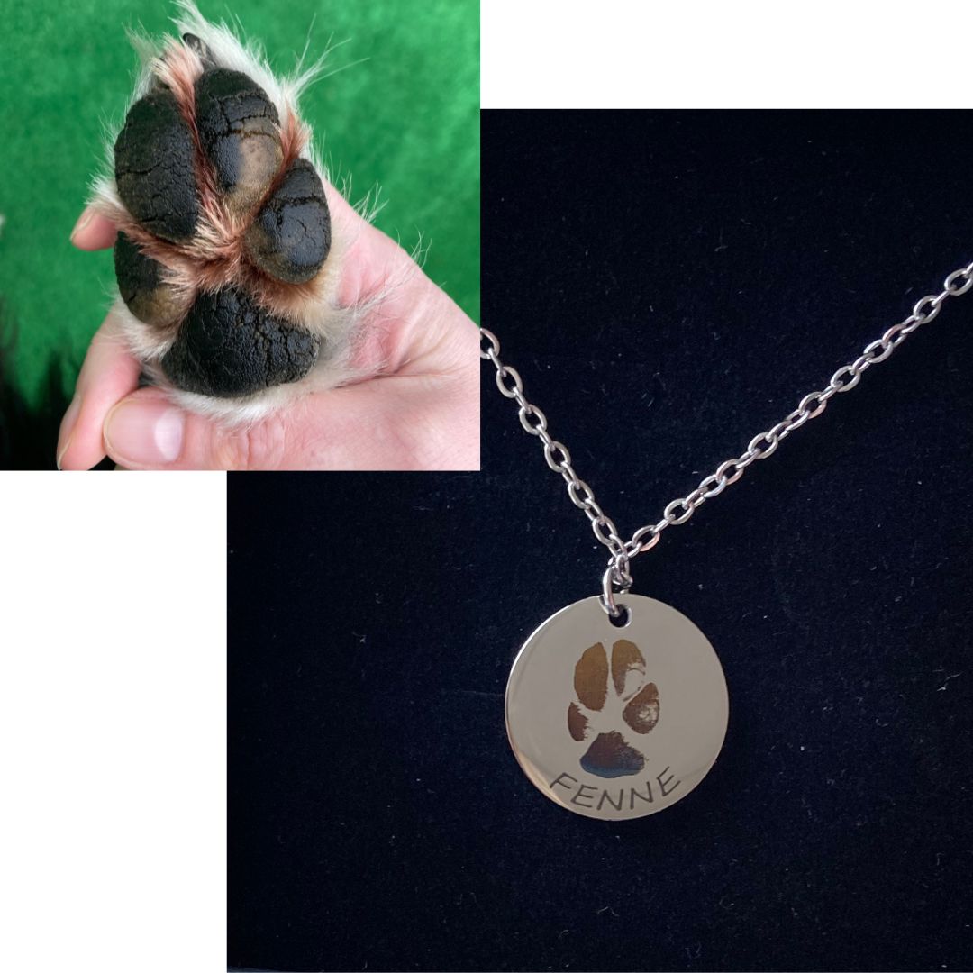 Ketting met pootafdruk van jouw hond gegraveerd