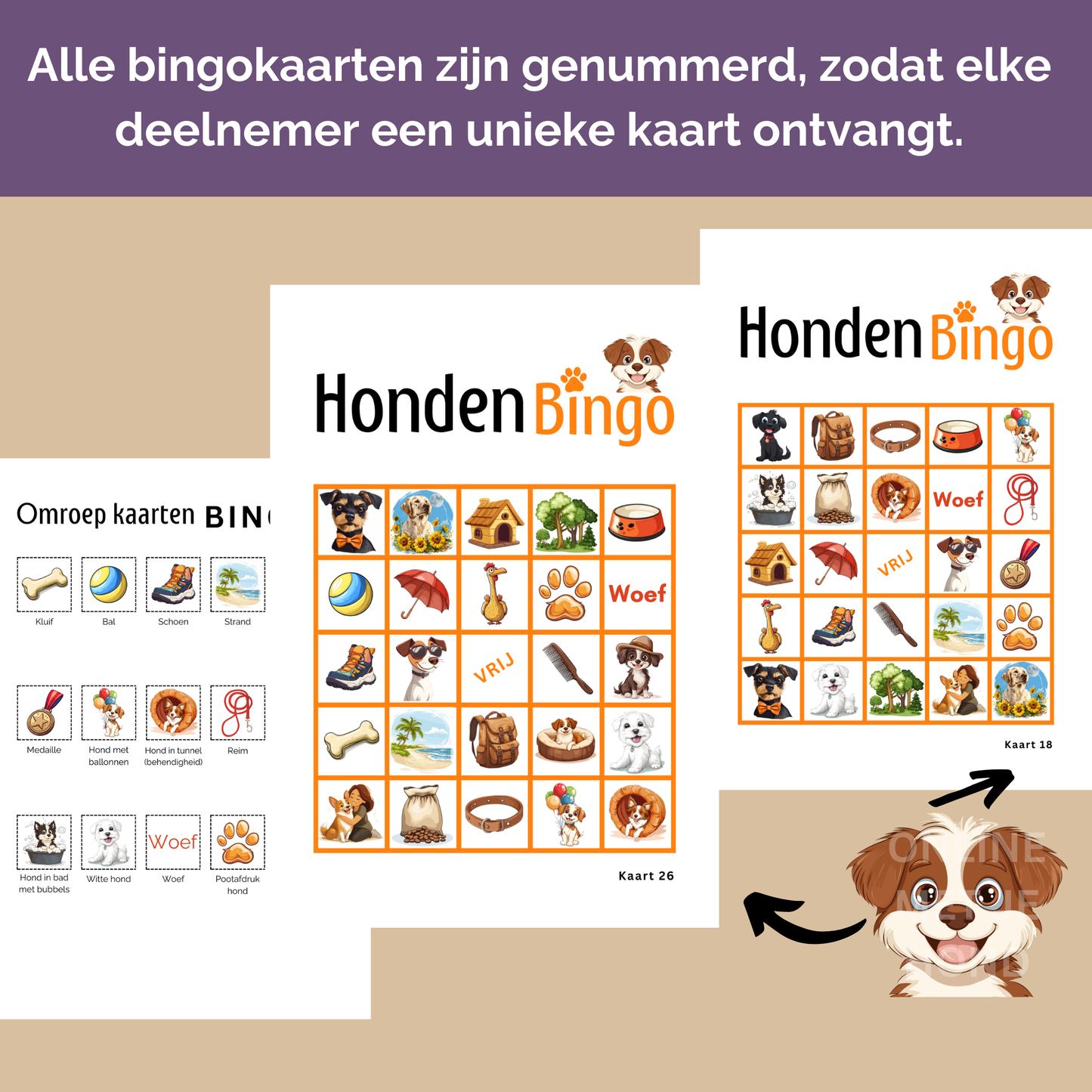 Honden spelletjes online bingo spelen in de kleur oranje