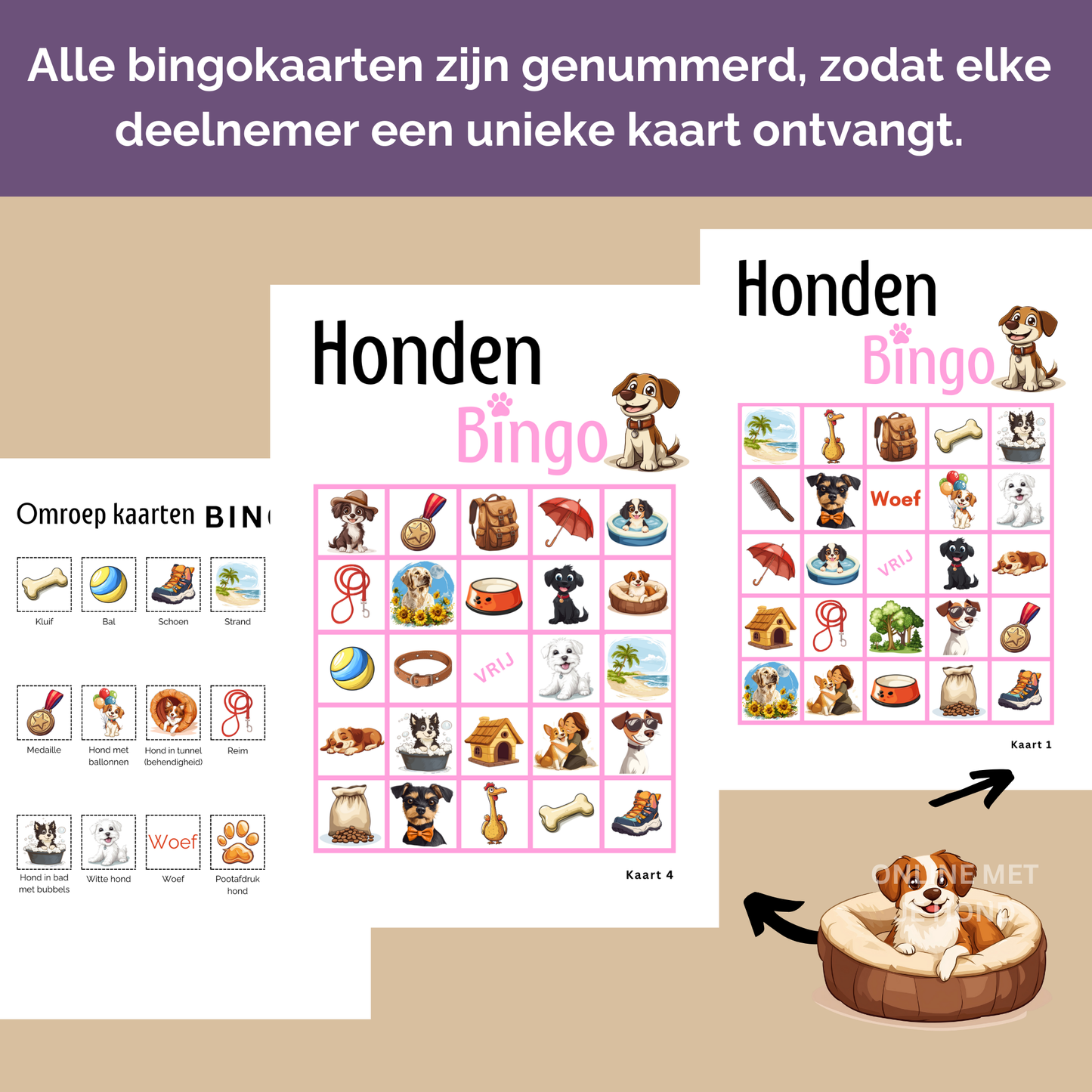 Honden spelletjes voor hondenliefhebber: honden online bingo roze
