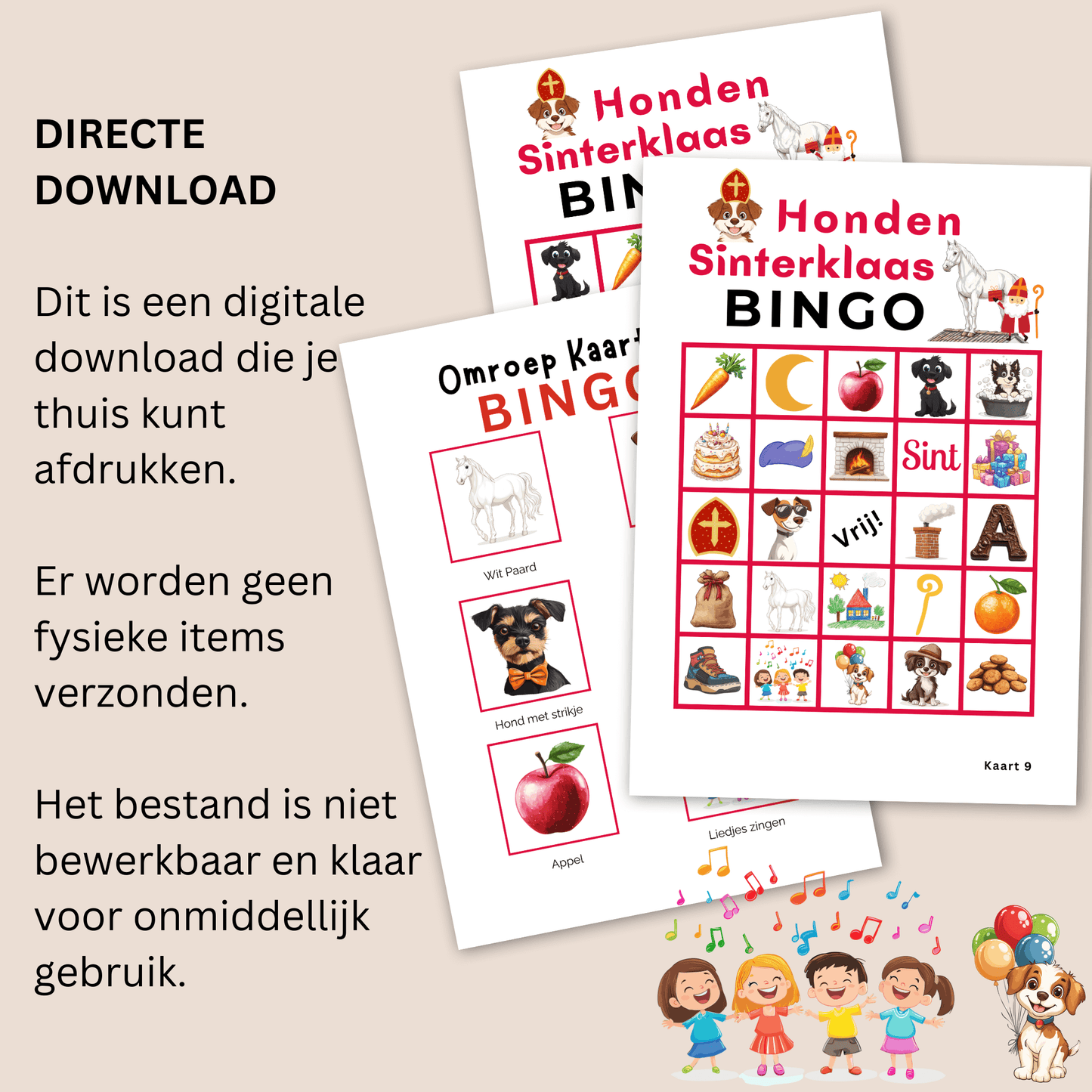 Honden Sinterklaas bingo: Sinterklaas spelletje voor hondenliefhebbers