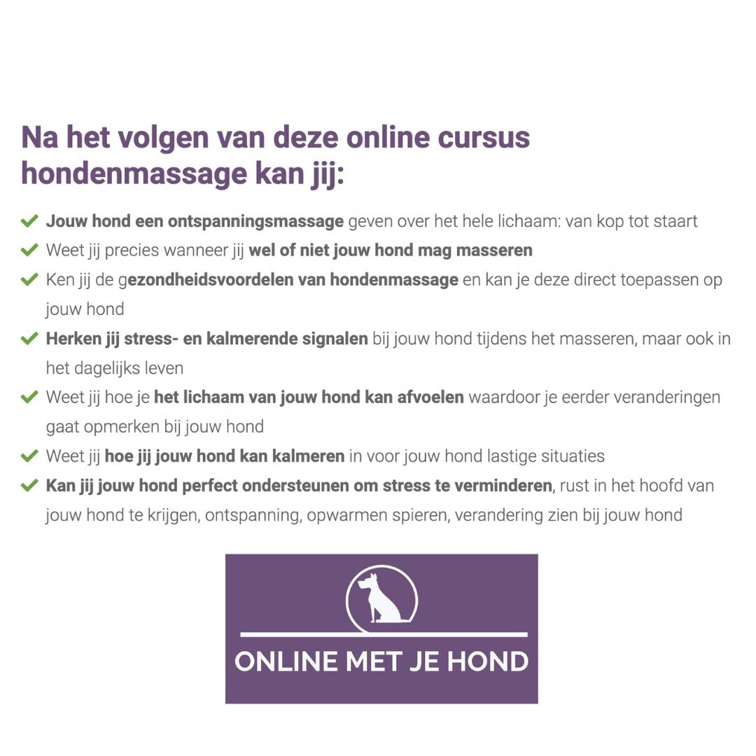Online cursussen honden massage en vuurwerkangst verminderen (met korting!)