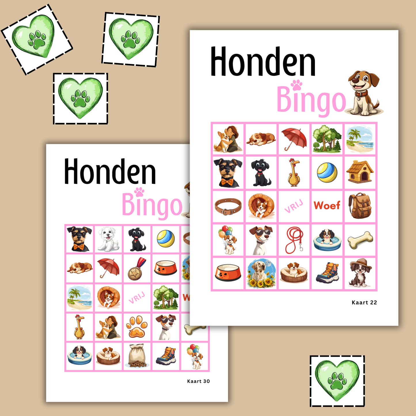 Honden spelletjes voor hondenliefhebber: honden online bingo roze