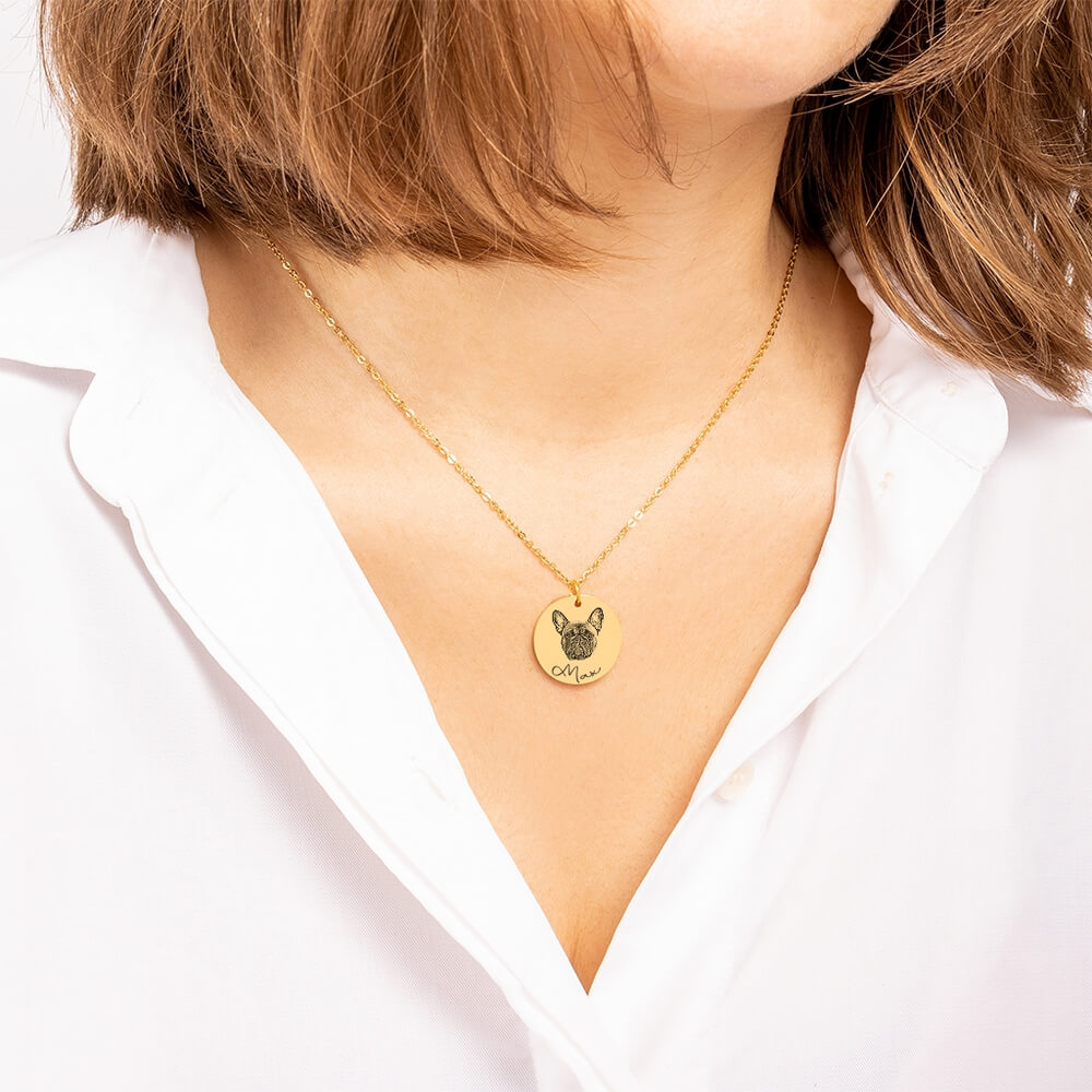 Ketting hond met foto van hond en naam gegraveerd (vanaf € 33,95)