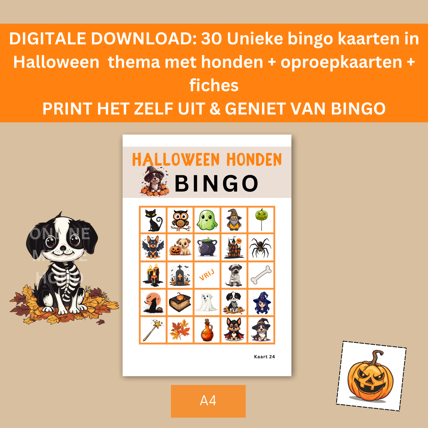 Hond Halloween spelletjes online bingo spel