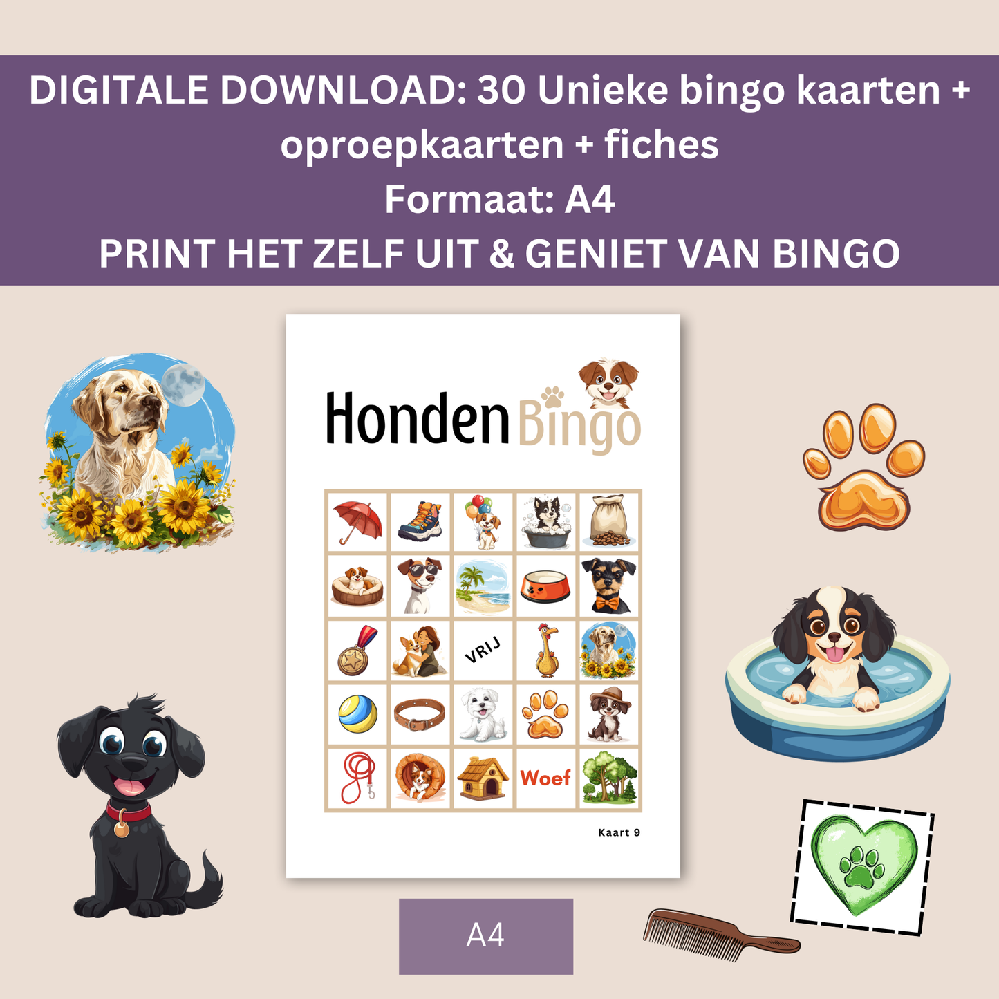 Honden spelletjes online bingo spel kleur beige