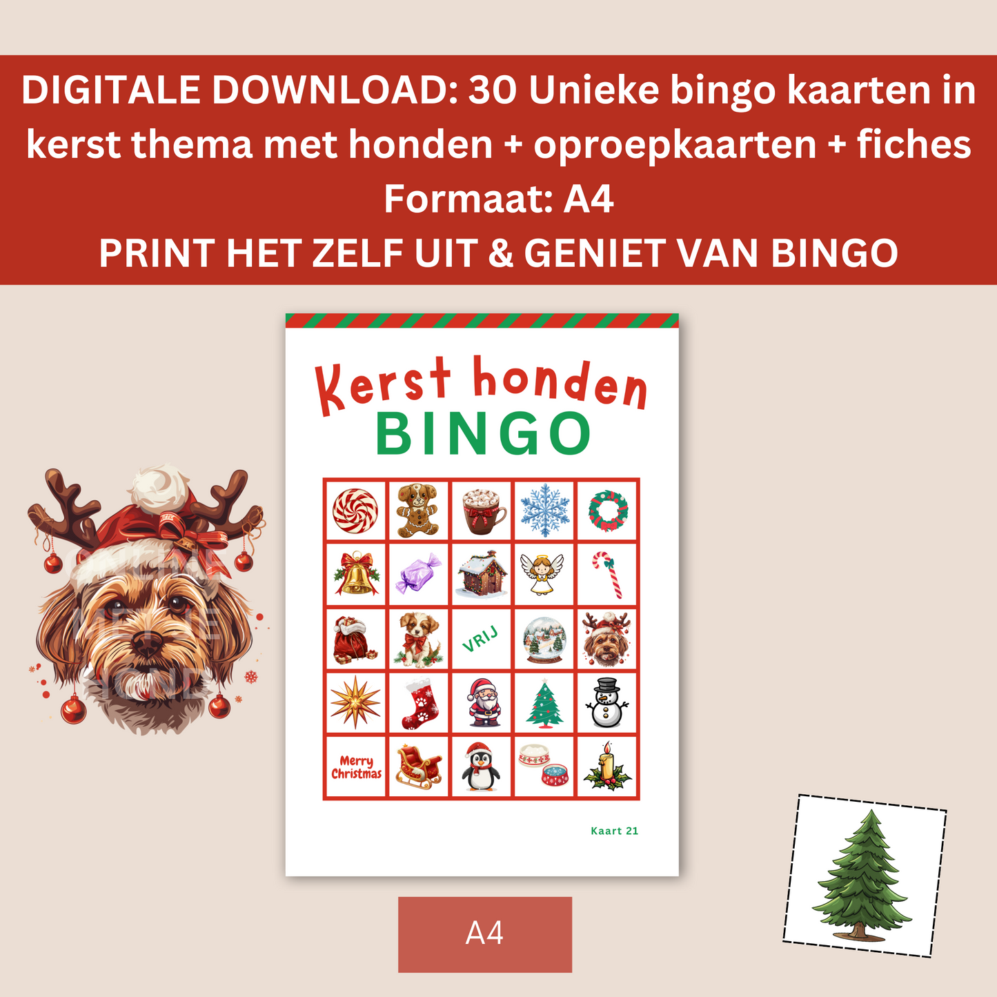 Honden Kerst online bingo spel