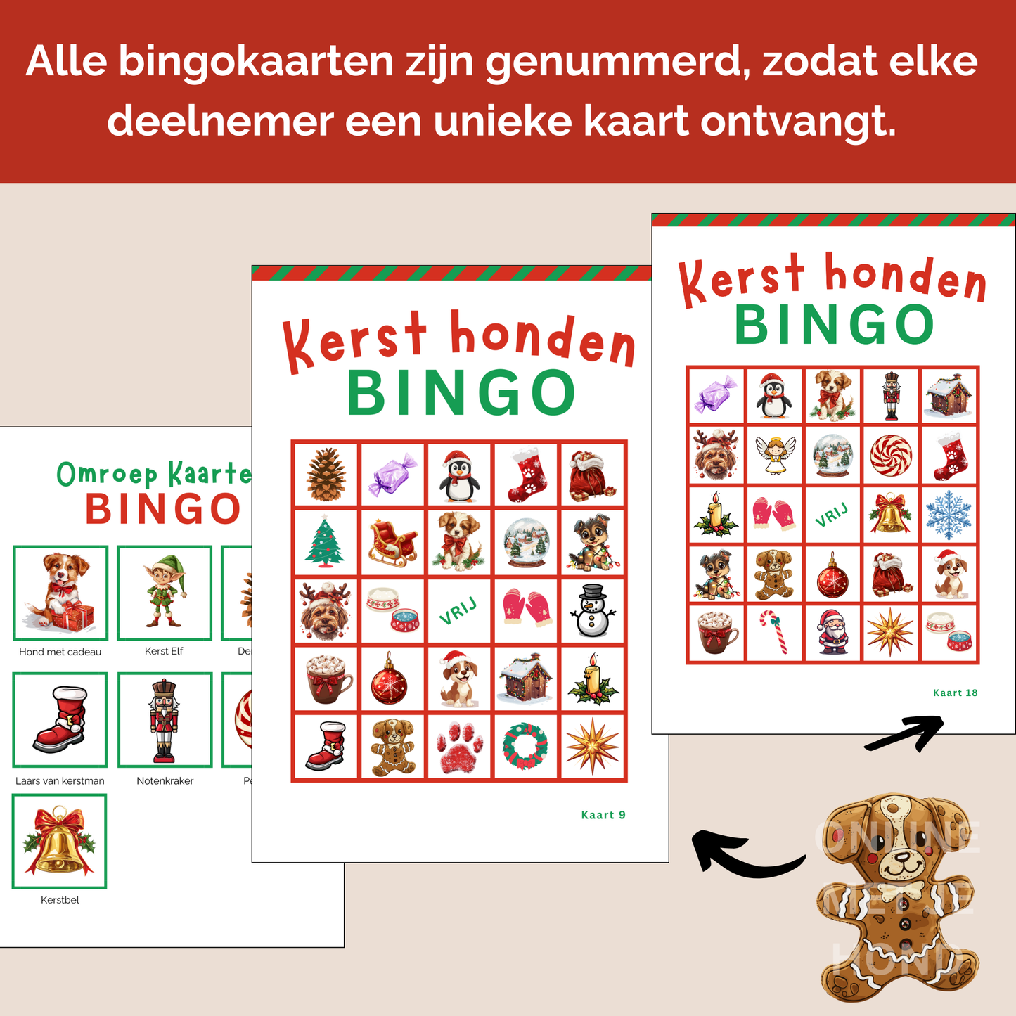 Honden Kerst online bingo spel