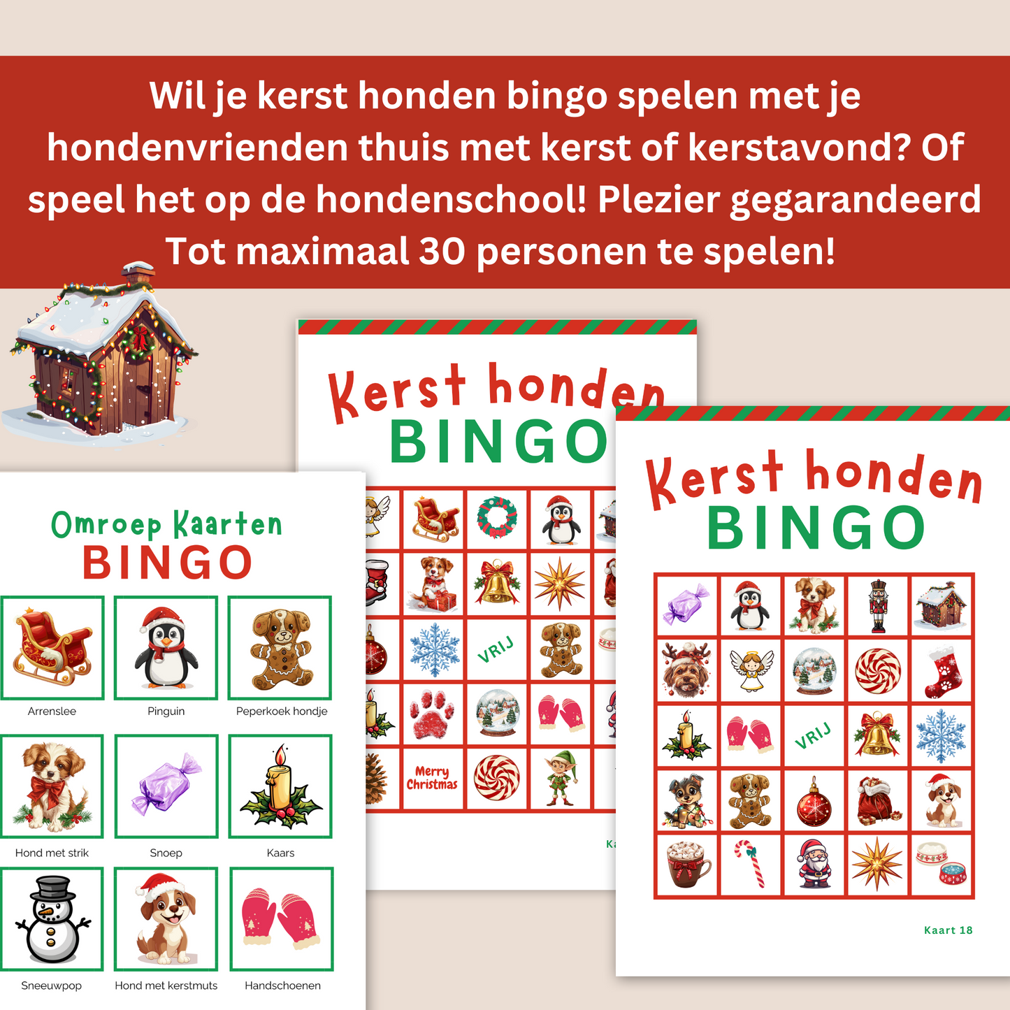 Honden Kerst online bingo spel