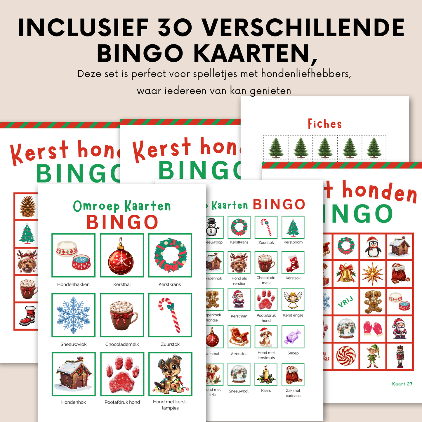 Honden Kerst online bingo spel