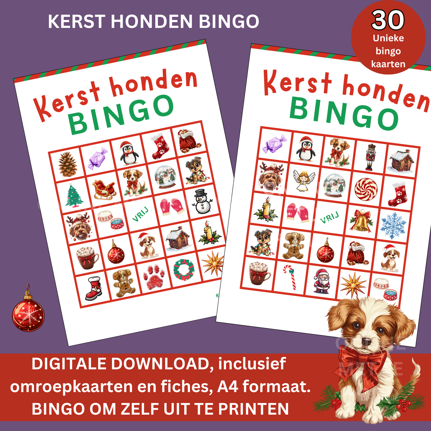 Honden Kerst online bingo spel