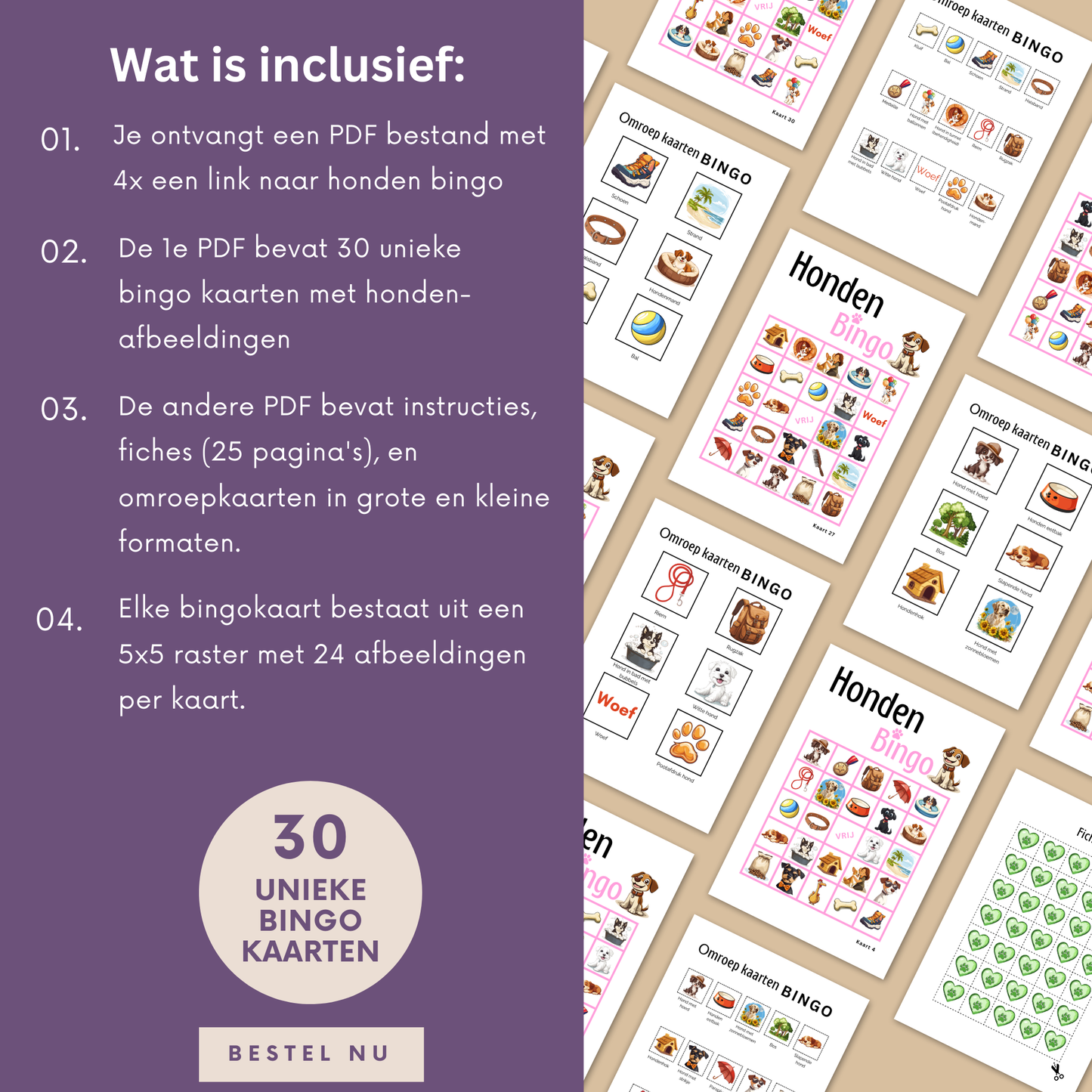 Honden spelletjes voor hondenliefhebber: honden online bingo roze