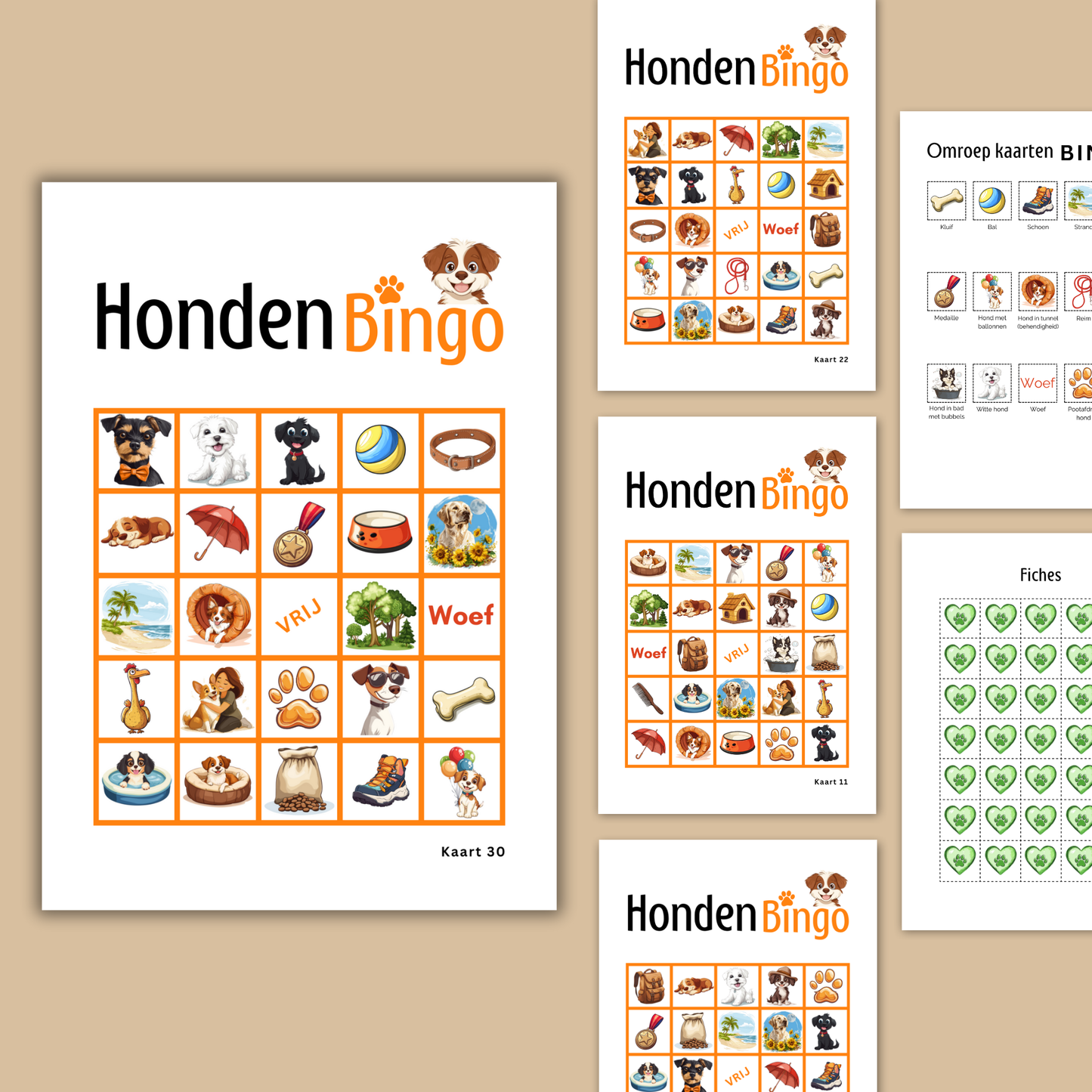 Honden spelletjes online bingo spelen in de kleur oranje
