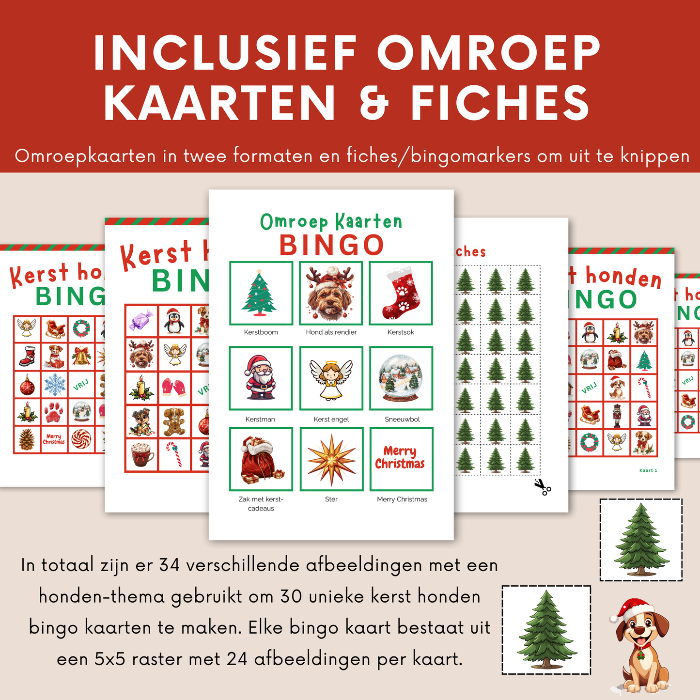 Honden Kerst online bingo spel
