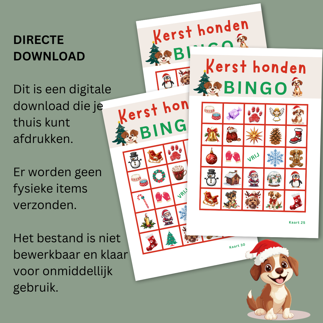 Kerst honden online bingo spel