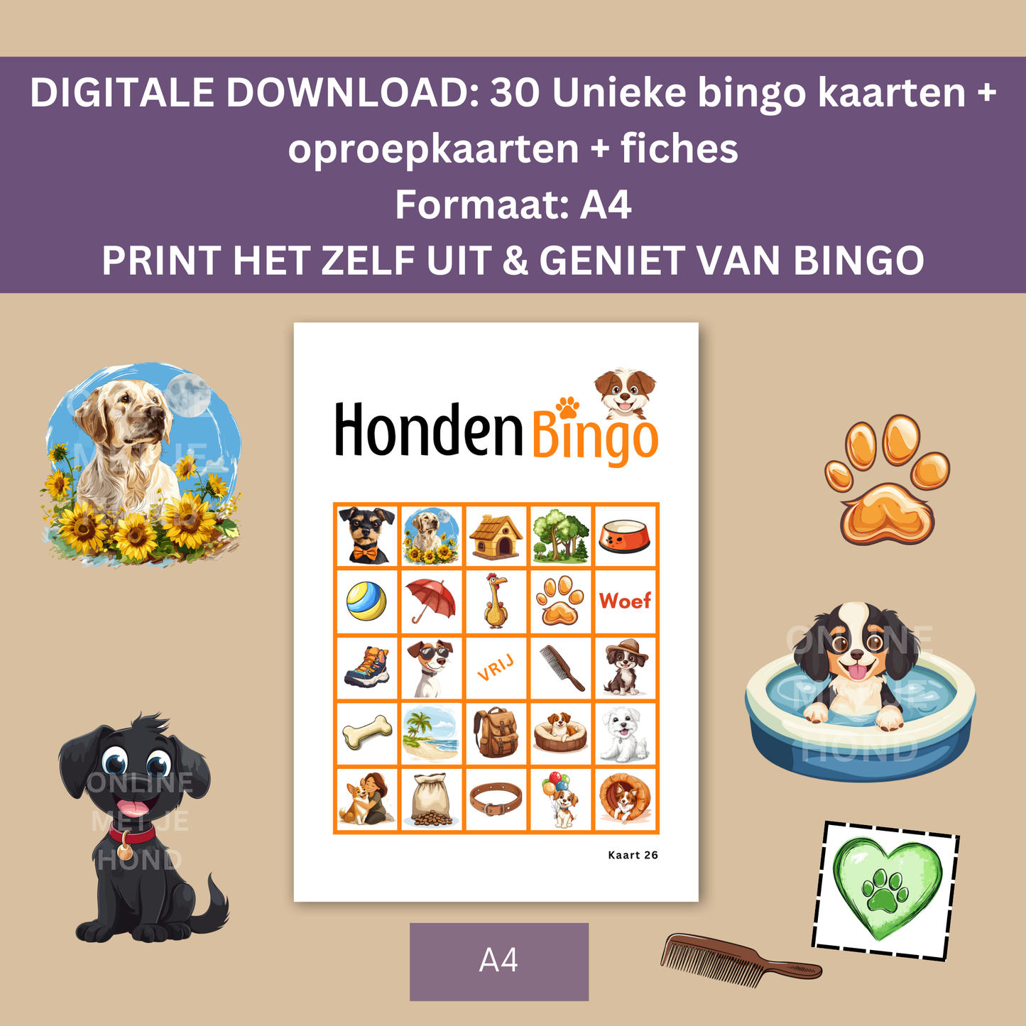 Honden spelletjes online bingo spelen in de kleur oranje