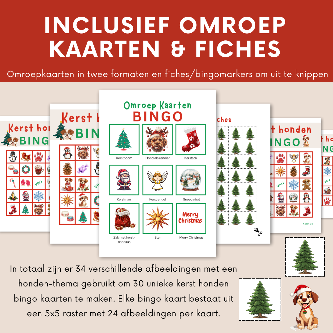 Kerst honden online bingo spel