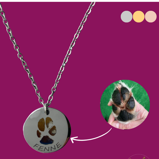 Ketting met pootafdruk van jouw hond gegraveerd