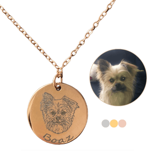 Ketting hond met foto van hond en naam gegraveerd (vanaf € 33,95)