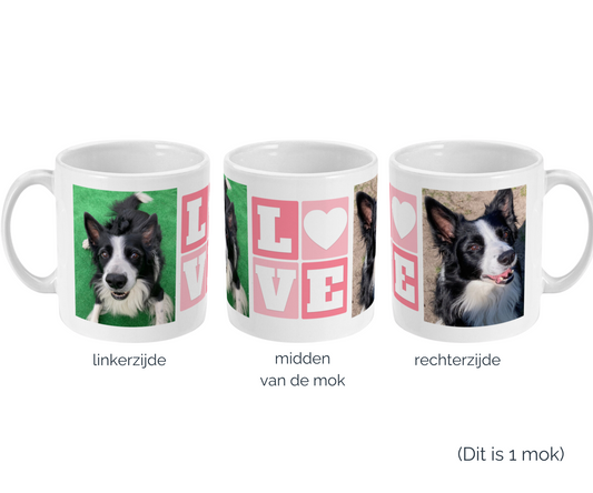 De liefde van een hond mok met foto’s van jouw hond love