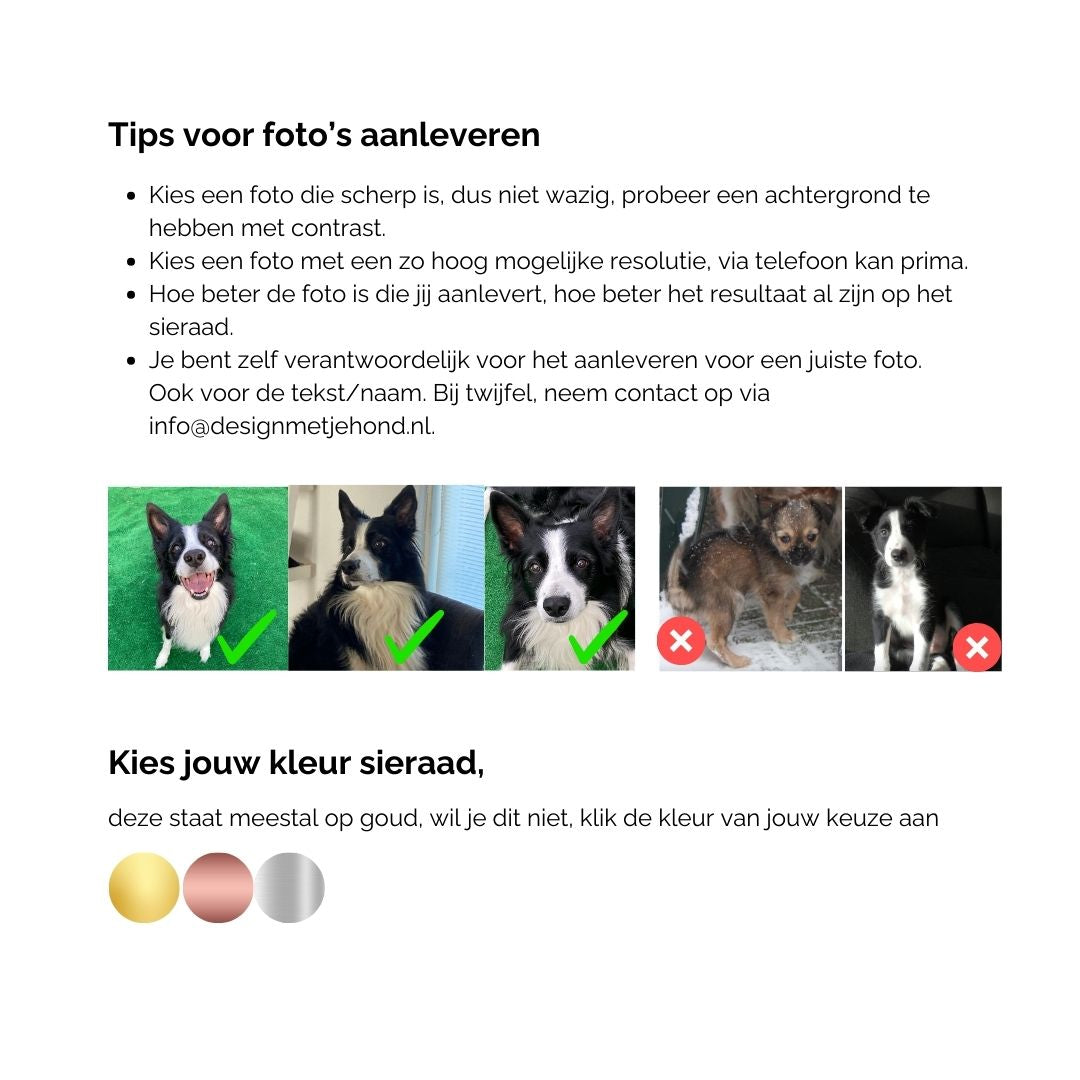 Sleutelhanger hond met foto hond en hondennaam gegraveerd (vanaf € 33,95)