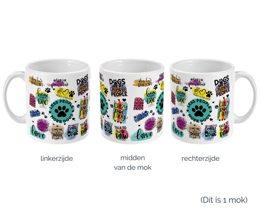Honden mok met quote honden kleurrijke mok