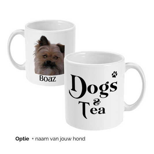 Honden mok met foto van je hond en quote honden dogs and tea