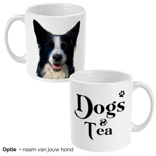 Honden mok met foto van je hond en quote honden dogs and tea