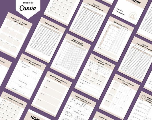 Digitale Hondentraining Planner (bewerkbaar in Canva)