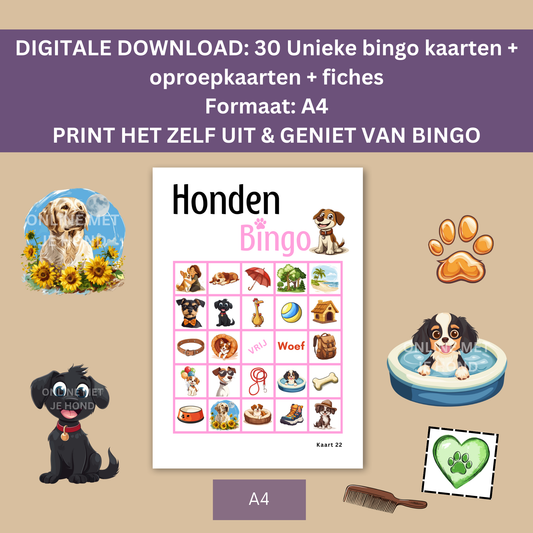 Honden spelletjes voor hondenliefhebber: honden online bingo roze